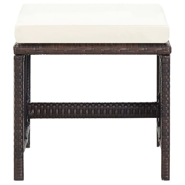 The Living Store havestole med skamler 4 dele polyrattan brun -  Havestole