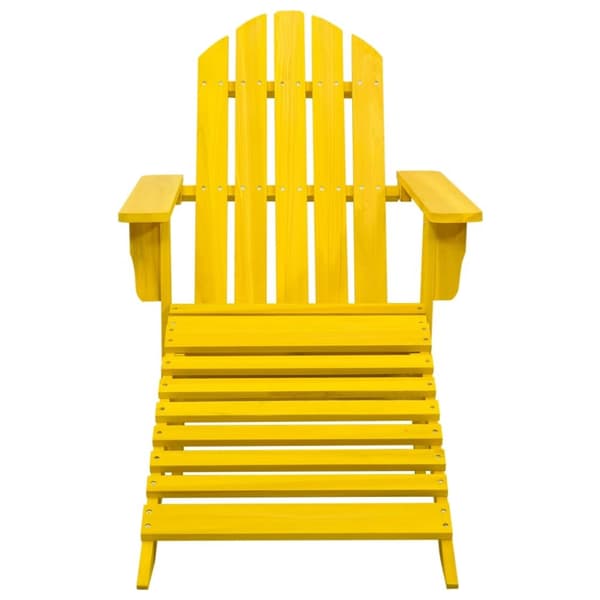 The Living Store Adirondackstol med fotpall massivt granträ gul -  Utestolar