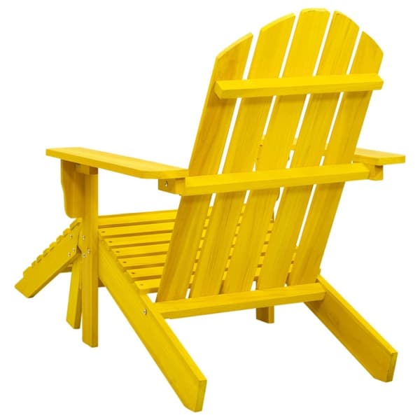 The Living Store Adirondackstol med fotpall massivt granträ gul - Utestolar