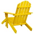 Miniatyrbild 5 av 9: The Living Store Adirondackstol med fotpall massivt granträ gul -  Utestolar