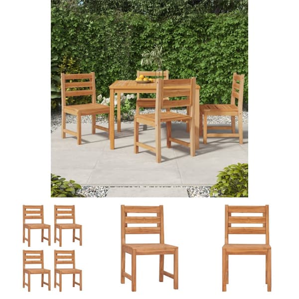 The Living Store Trädgårdsstolar 4 st massiv teak -  Utestolar