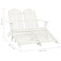 Miniatyrbild 9 av 9: The Living Store Adirondackstol med fotpall 2-sits vit granträ -  Utestolar
