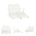 Miniatyrbild 1 av 9: The Living Store Adirondackstol med fotpall 2-sits vit granträ -  Utestolar