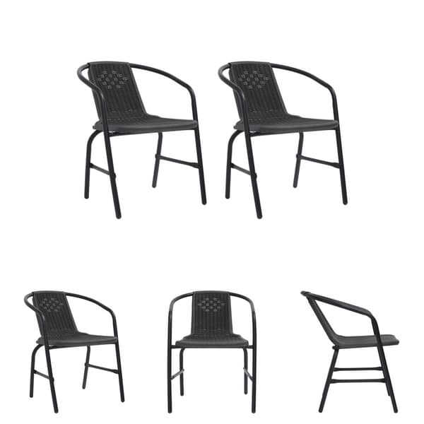 The Living Store havestole 2 stk. 110 kg plastikrattan og stål - Havestole