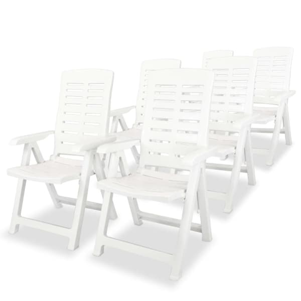 The Living Store havelænestole 6 stk. plastik hvid - Havestole