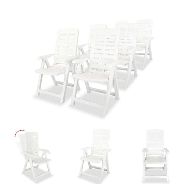 The Living Store havelænestole 6 stk. plastik hvid - Havestole