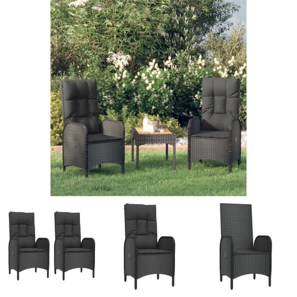 The Living Store havestole 2 stk. polyrattan sort -  Havestole