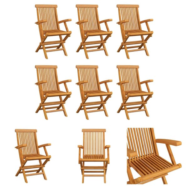 The Living Store Hopfällbara trädgårdsstolar 6 st massiv teak - Utestolar