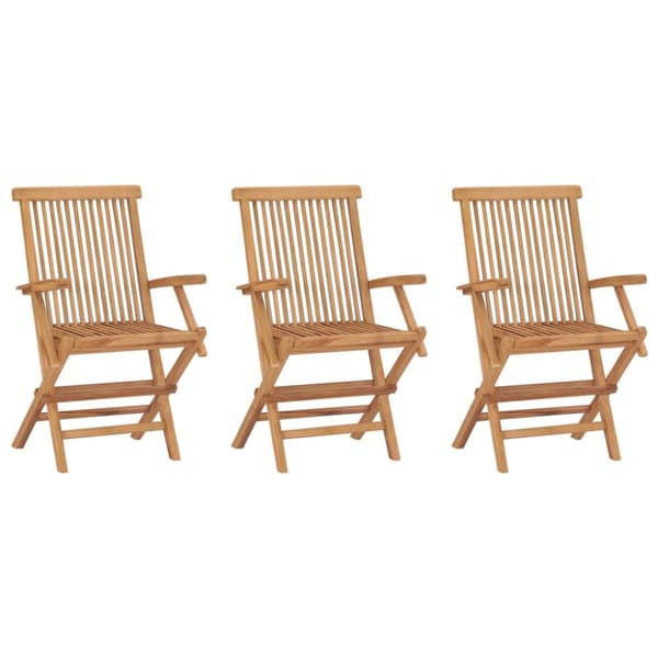 The Living Store Hopfällbara trädgårdsstolar 3 st massiv teak - Utestolar
