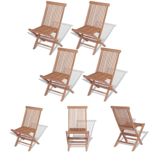 The Living Store Hopfällbara trädgårdsstolar 4 st massiv teak - Utestolar