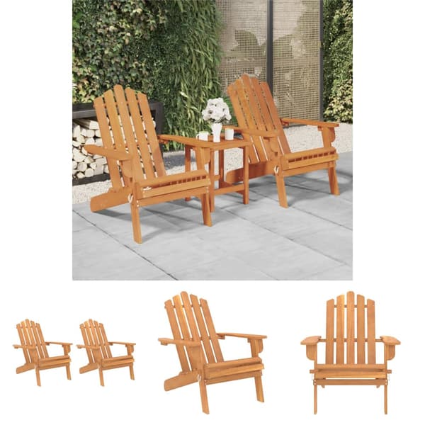 The Living Store Adirondackstolar 2 st massivt akaciaträ -  Utestolar