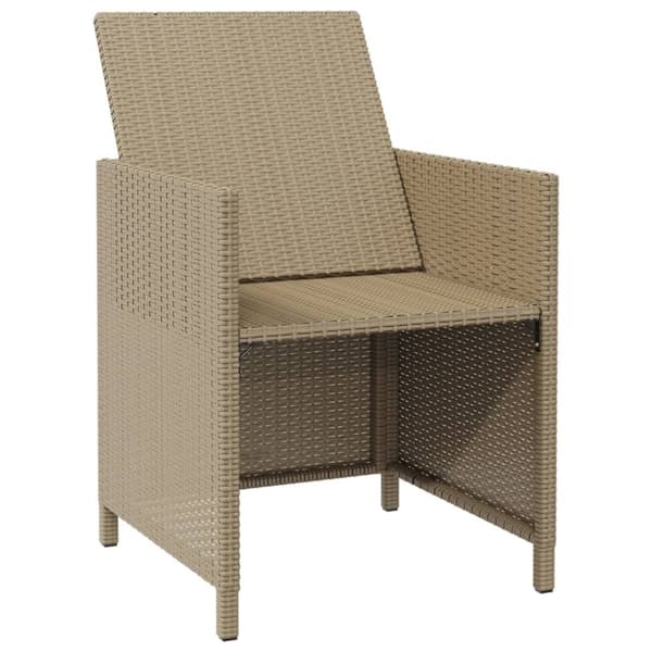 The Living Store Trädgårdsstolar med pallar 2 st konstrotting beige - Utestolar