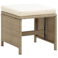Miniatyrbild 10 av 11: The Living Store Trädgårdsstolar med pallar 2 st konstrotting beige -  Utestolar