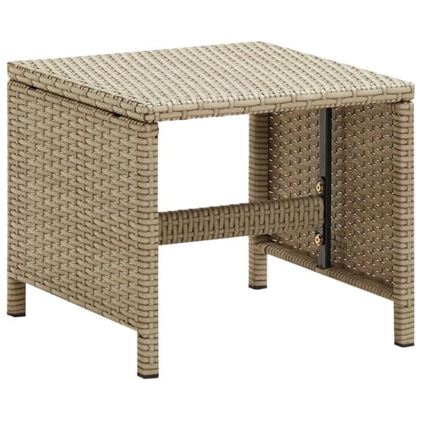 The Living Store Trädgårdsstolar med pallar 2 st konstrotting beige - Utestolar