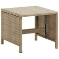 Miniatyrbild 11 av 11: The Living Store Trädgårdsstolar med pallar 2 st konstrotting beige -  Utestolar