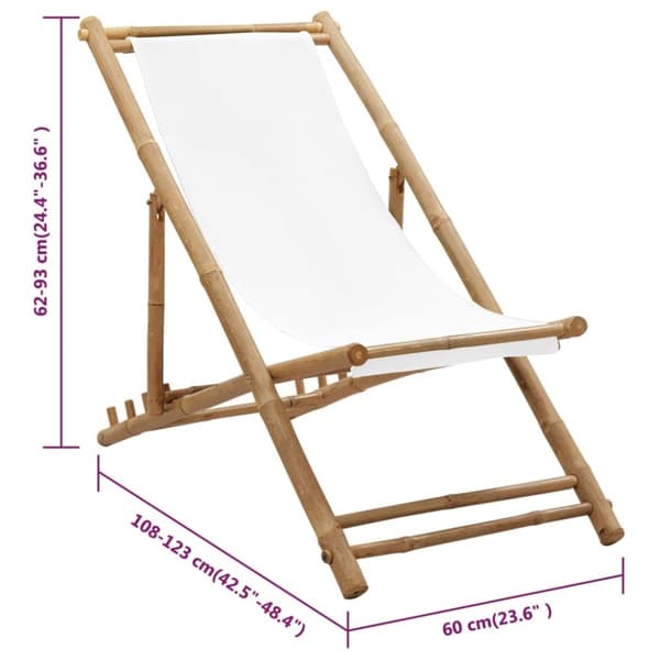 The Living Store Solstol bambu och kanvas -  Utestolar