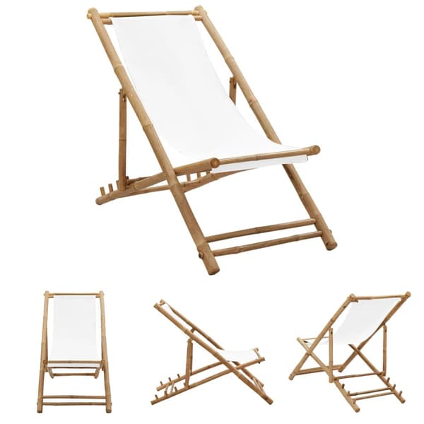 The Living Store Solstol bambu och kanvas -  Utestolar