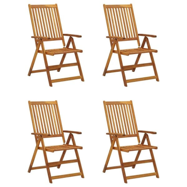 The Living Store lænestole til haven 4 stk. med hynder massivt akacietræ -  Havestole