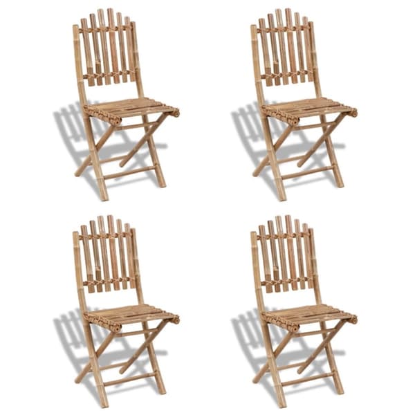 The Living Store foldbare havestole bambus 4 stk. - Havestole