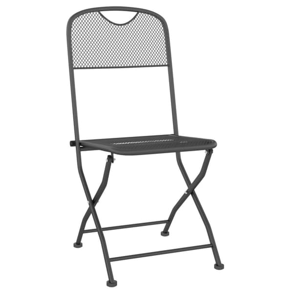 The Living Store foldbare havestole 4 stk. strækmetalnet antracitgrå -  Havestole