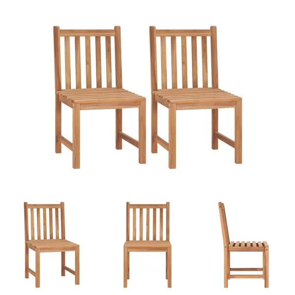 The Living Store Trädgårdsstolar 2 st massiv teak - Utestolar