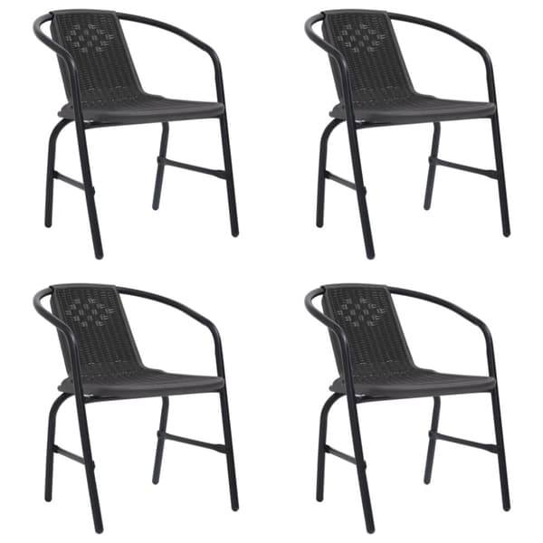 The Living Store havestole 4 stk. 110 kg plastikrattan og stål -  Havestole