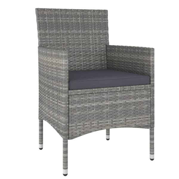 The Living Store havestole med skamler 4 dele polyrattan grå -  Havestole