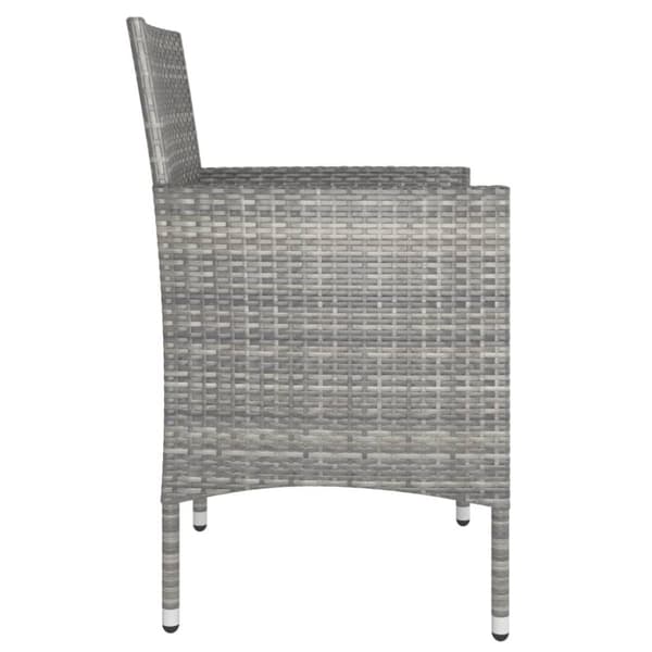 The Living Store havestole med skamler 4 dele polyrattan grå -  Havestole
