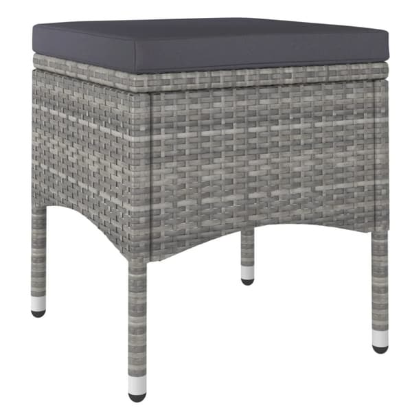 The Living Store havestole med skamler 4 dele polyrattan grå -  Havestole