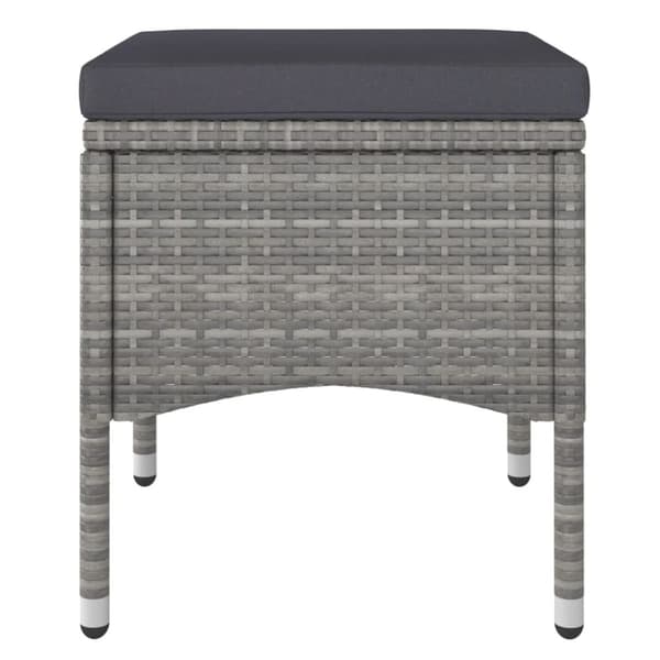 The Living Store havestole med skamler 4 dele polyrattan grå -  Havestole