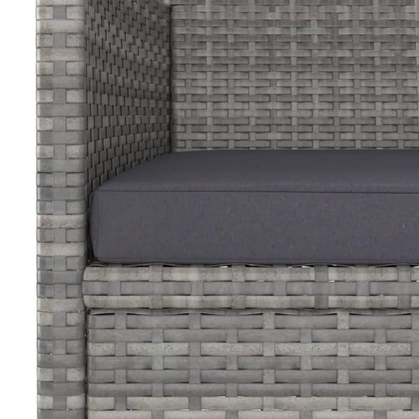 The Living Store havestole med skamler 4 dele polyrattan grå -  Havestole