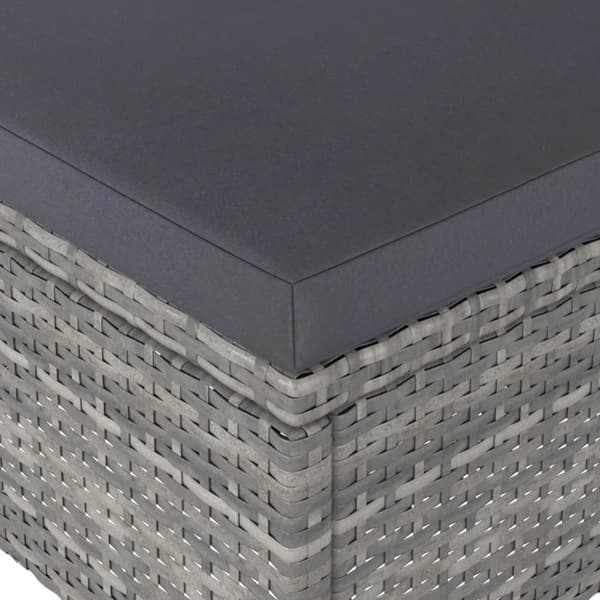 The Living Store havestole med skamler 4 dele polyrattan grå -  Havestole