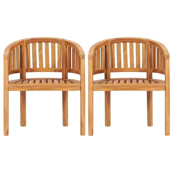 The Living Store Bananstolar 2 st massiv teak - Utestolar