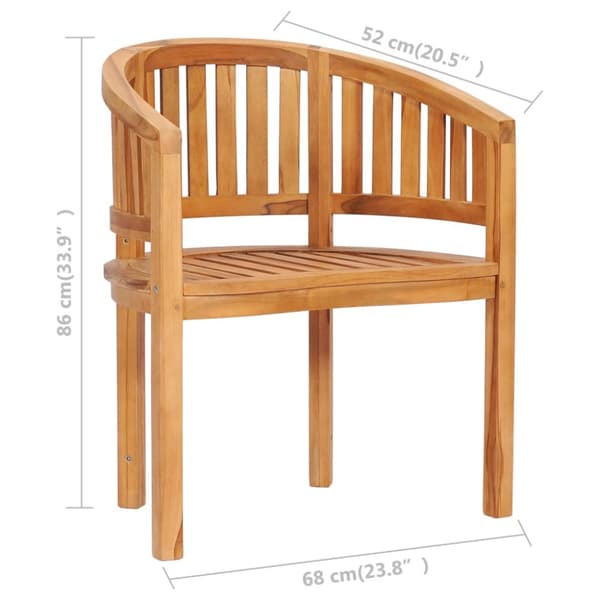 The Living Store Bananstolar 2 st massiv teak - Utestolar