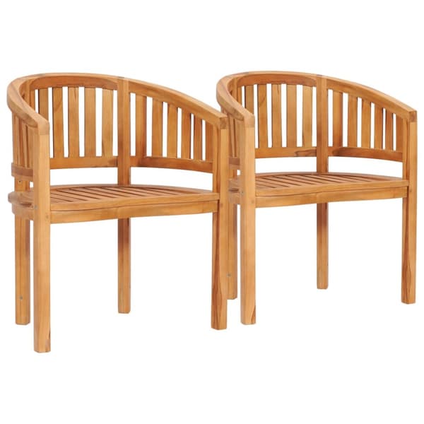 The Living Store Bananstolar 2 st massiv teak - Utestolar