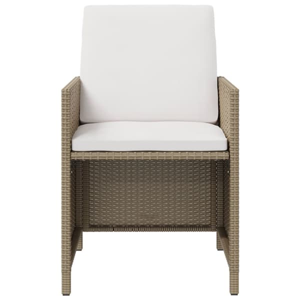 The Living Store havestole 4 stk. med hynder polyrattan beige -  Havestole
