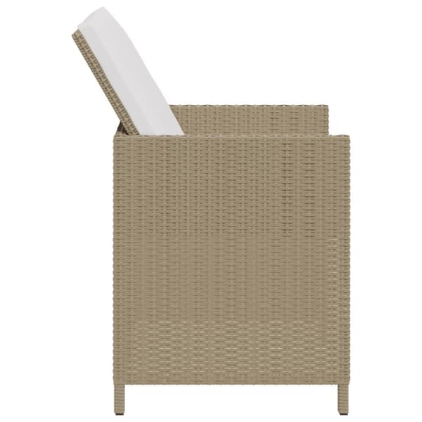The Living Store havestole 4 stk. med hynder polyrattan beige - Havestole