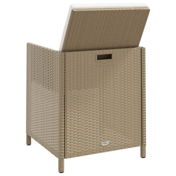 The Living Store havestole 4 stk. med hynder polyrattan beige - Havestole