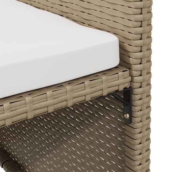 The Living Store havestole 4 stk. med hynder polyrattan beige - Havestole