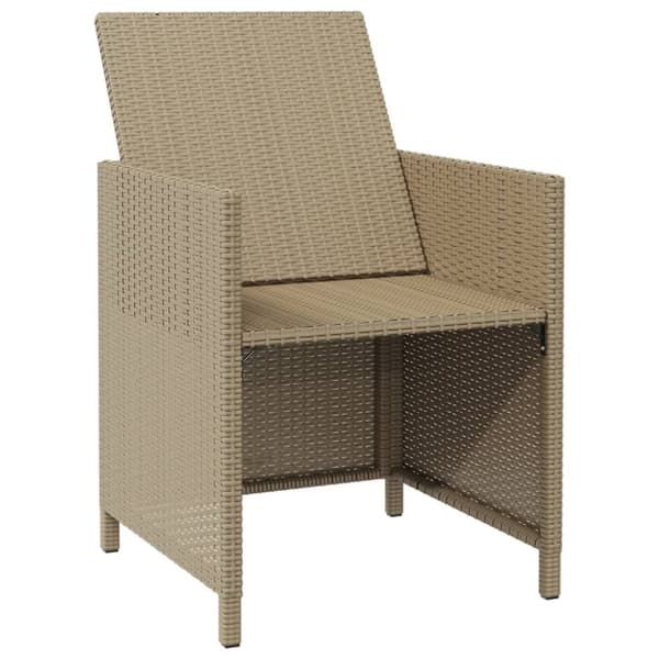 The Living Store havestole 4 stk. med hynder polyrattan beige - Havestole