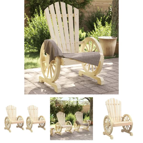 The Living Store Adirondackstolar 2 st massivt granträ -  Utestolar
