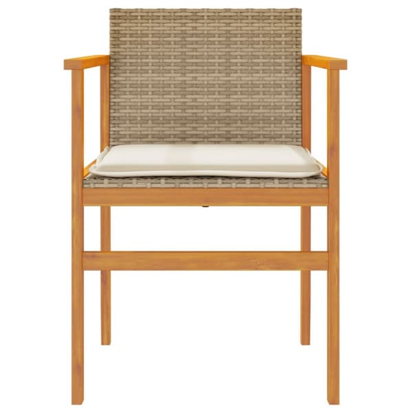 The Living Store havestole 2 stk. med hynder polyrattan og massivt træ beige -  Havestole