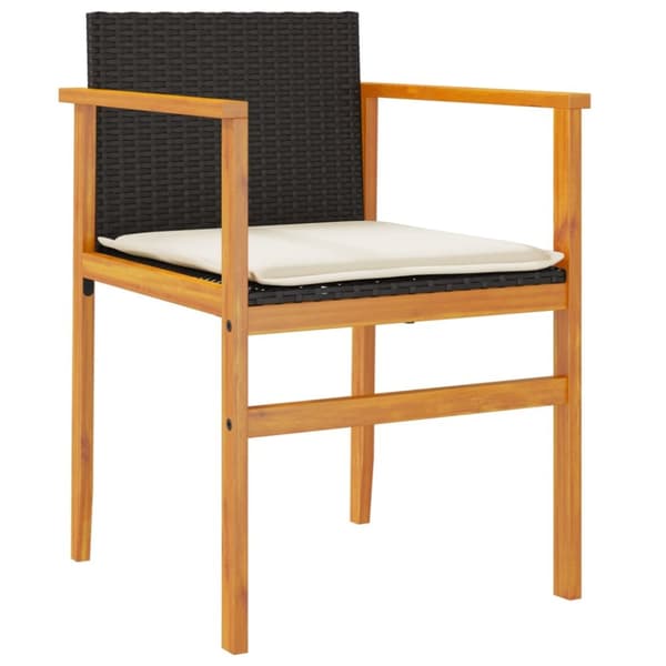 The Living Store havestole 2 stk. med hynder polyrattan og massivt træ sort -  Havestole