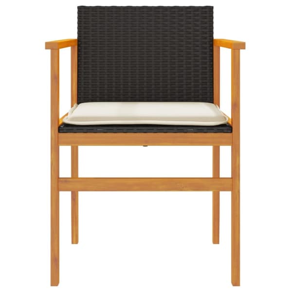 The Living Store havestole 2 stk. med hynder polyrattan og massivt træ sort -  Havestole