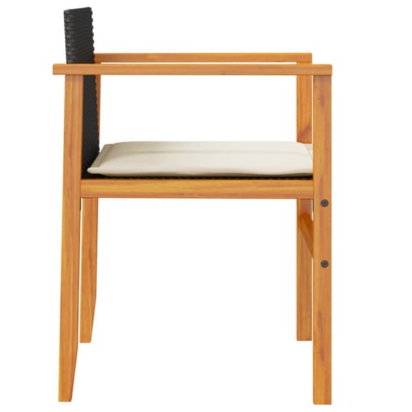 The Living Store havestole 2 stk. med hynder polyrattan og massivt træ sort -  Havestole