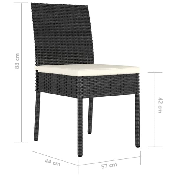 The Living Store havestole 2 stk. polyrattan sort -  Havestole