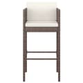 Miniatyrbild 5 av 8: The Living Store Barstolar med dynor 2 st brun konstrotting -  Utestolar