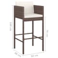 Miniatyrbild 8 av 8: The Living Store Barstolar med dynor 2 st brun konstrotting -  Utestolar