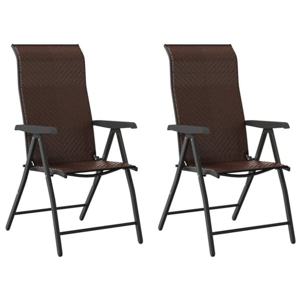 The Living Store havestole 2 stk. foldbar polyrattan brun - Havestole