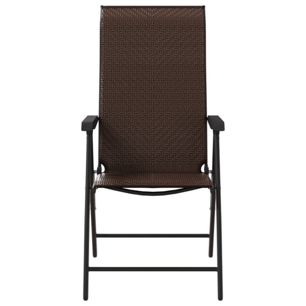 The Living Store havestole 2 stk. foldbar polyrattan brun - Havestole